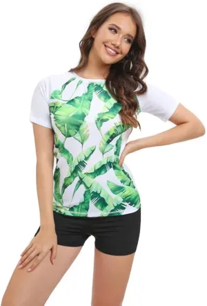 Women's Rash Guard UPF50  Sun Protection Swim Quick Dry Bathing Shirt Top for Woman Long Short Sleeve