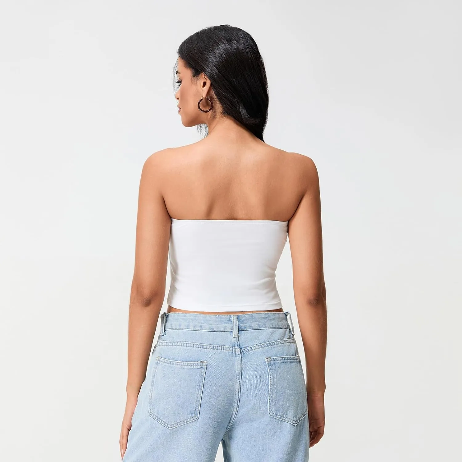 Womens Sexy Cami Tube Top Y2K Slim Fit Summer Floral Print Aesthetic Strapless Bandeau Camisole Casual Crop Tops