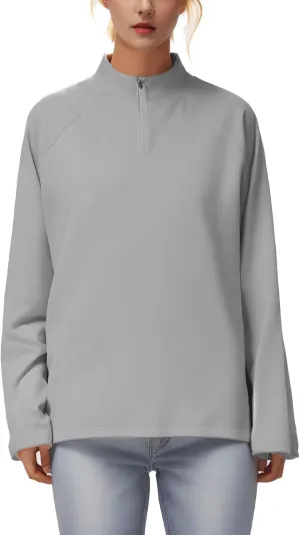 Women's Shirts Long Sleeve 1/4 Zip Quick Dry Workout Hiking Athletic Shirts Athletic Running Yog Zip Up Jackets