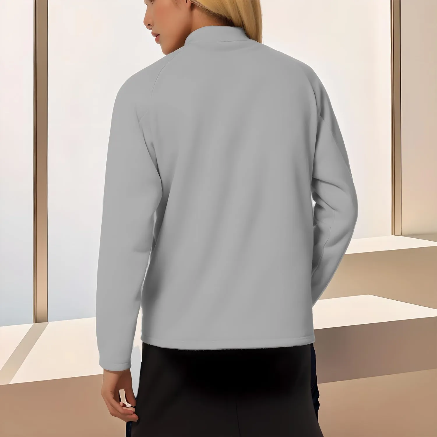 Women's Shirts Long Sleeve 1/4 Zip Quick Dry Workout Hiking Athletic Shirts Athletic Running Yog Zip Up Jackets