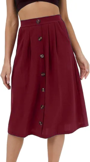 Womens Short Skirt 2024 Women Casual Skirts Frill Tie Waist A Line Midi Skirt With Pockets White Pleated Skirt