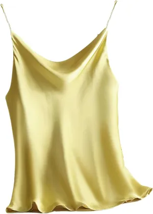 Women's Silk Satin Tank Tops for Women Trendy Summer Sexy Spaghetti Strap Sleeveless Camisole Camis Vest