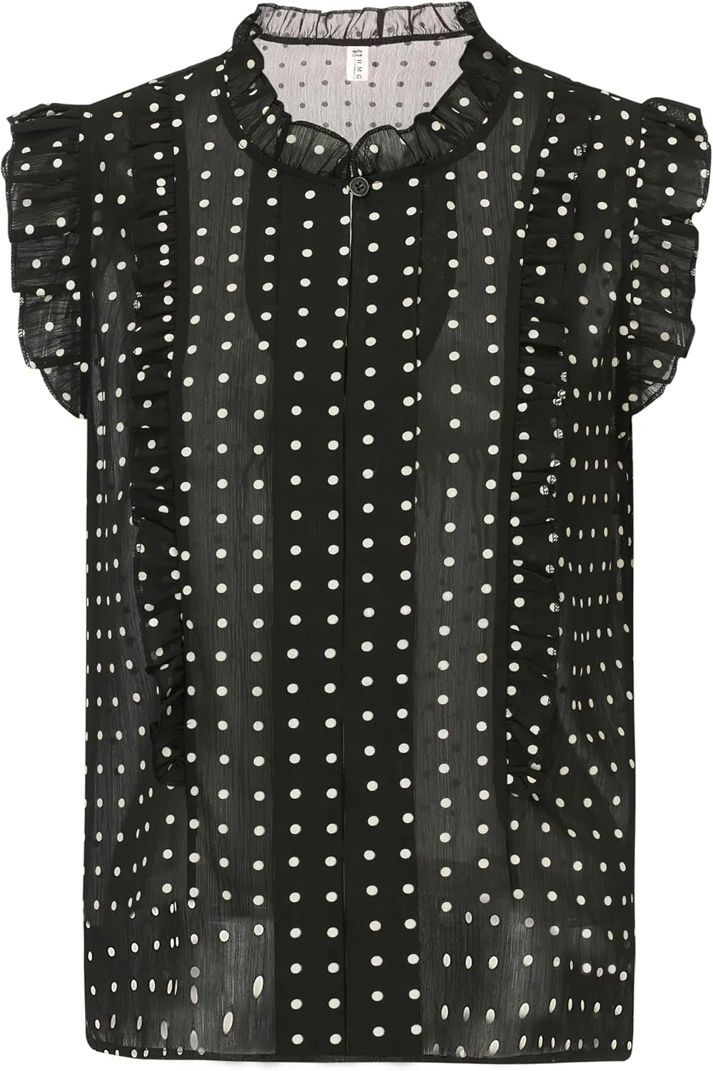 Womens Sleeveless Chiffon Blouses Summer Mock Neck Peasant Tops for Women Dressy