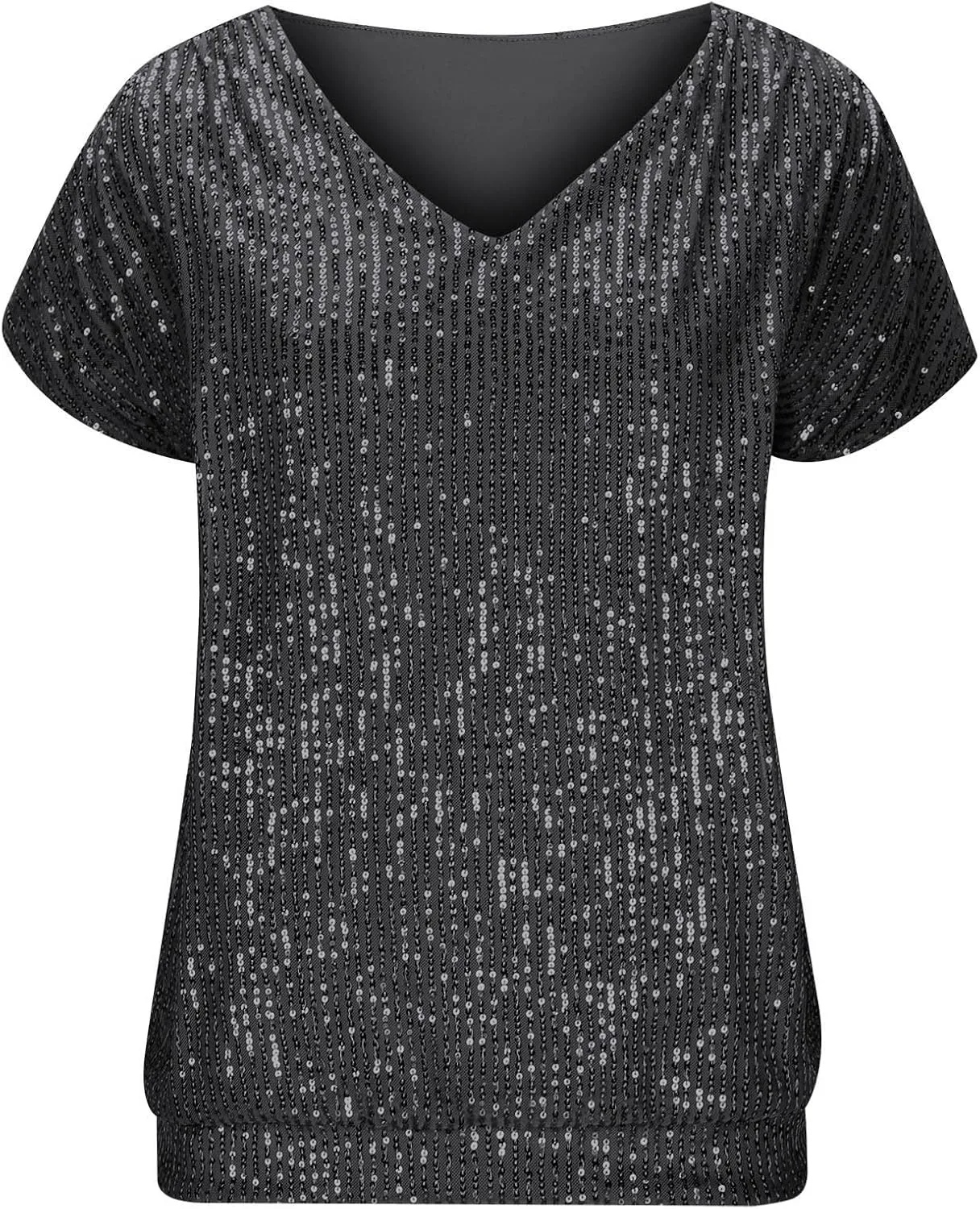 Womens Sparkle Sequin Top - Shimmer Glitter Blouses V Neck Cap Sleeve Club Party Shirts Disco Concert Tanks Tops 2025
