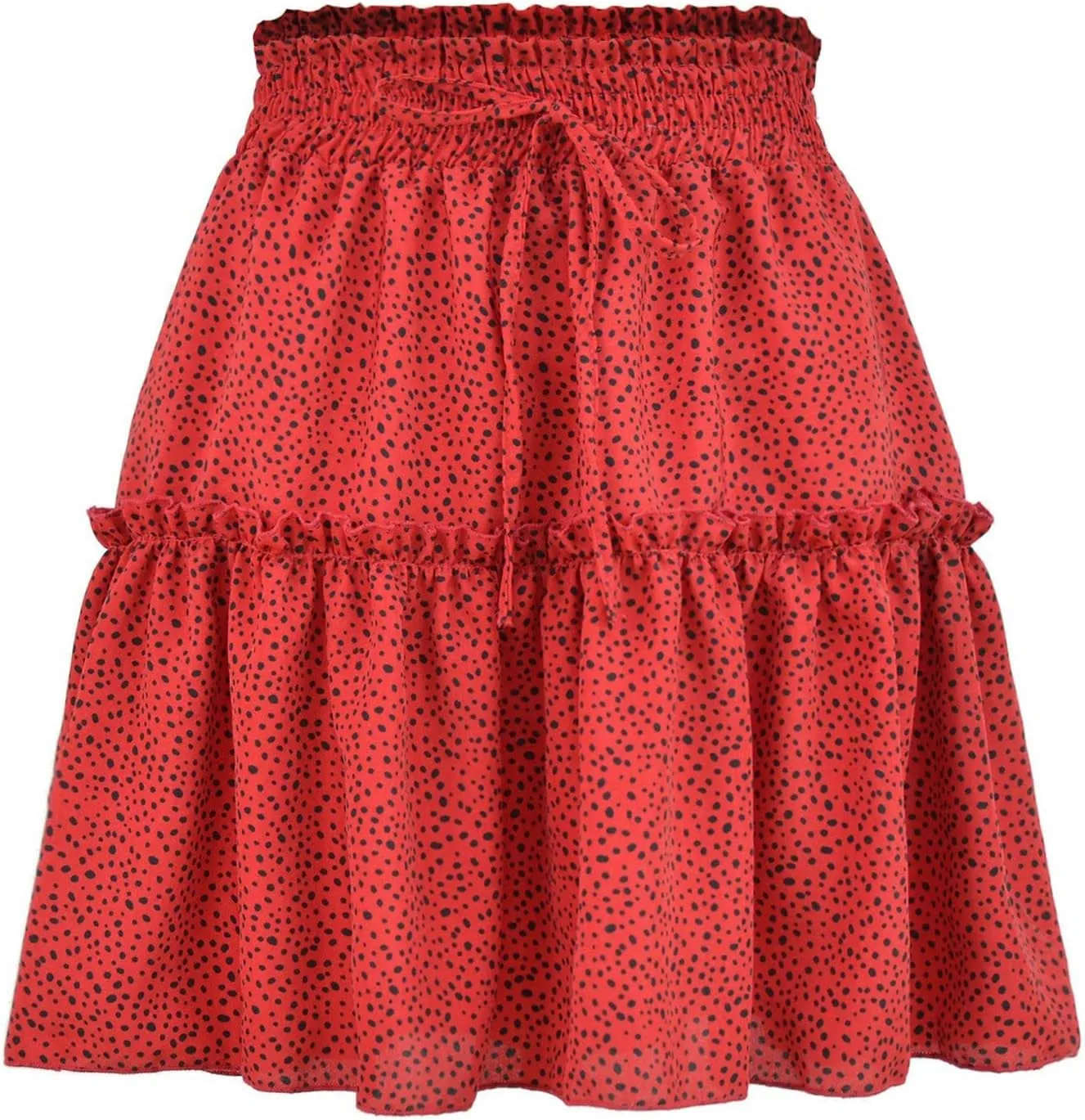 Women's Summer High Waist Ruffle Tiered Mini Skirt Printed A line Beach Cute Ballet Skirts Spring Dresses Mini