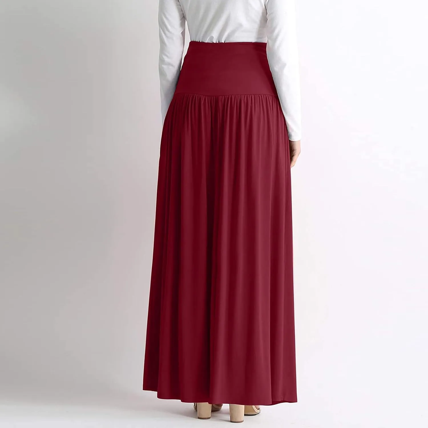 Womens Summer Skirts Womens Cotton Linen Skirts Spring Summer A Line Pleated Maxi Midi Skirt With Pockets Black Skirt