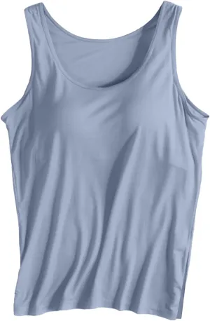 Womens Tank Tops with Built in Bra Summer Padded Undershirt Y2k Cute Going Out Tops Shelf Bra Yoga Camisole