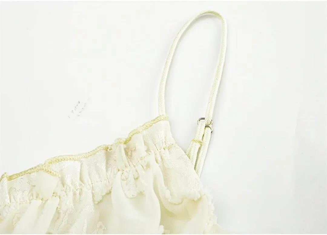 Women's V-Neck Camisole Sleevless Lace-Up Irregular Short Slim Suspender Tops