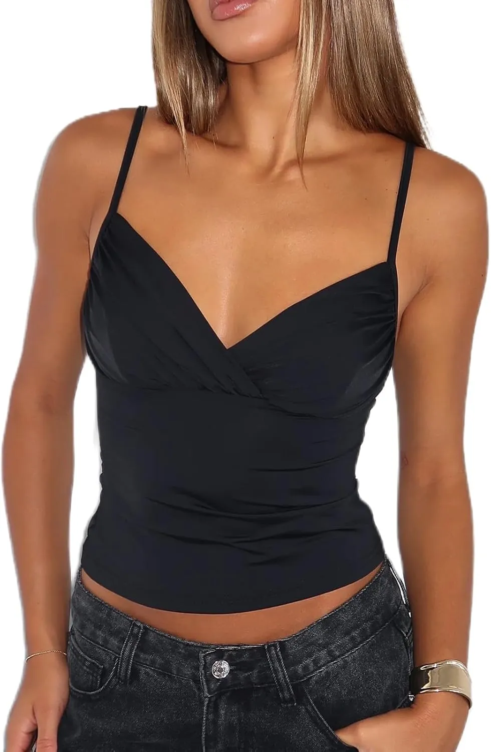 Women's Y2k Floral Print Mesh Cami Tops Summer Spaghetti Strap V Neck Patchwork Lace Camisole Going Out Tank Tops