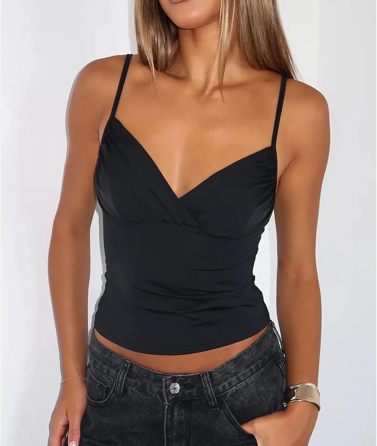 Women's Y2k Floral Print Mesh Cami Tops Summer Spaghetti Strap V Neck Patchwork Lace Camisole Going Out Tank Tops