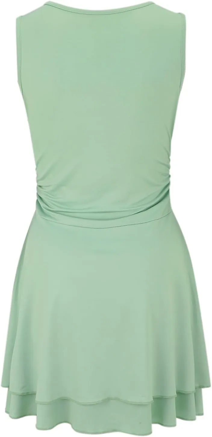 XOWRTE Women's Sexy Square Neck Mini Dress Ruffle Tight Short Bodycon Cocktail Dress Evening Dresses Party Sundress Clubwear