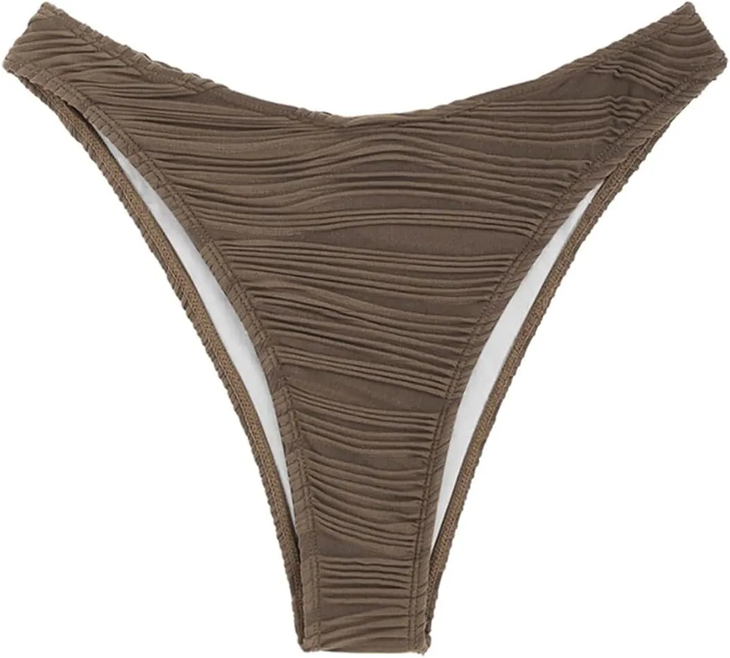 ZAFUL Women Cheeky Bikini Bottoms Wave Swimsuit Swim Briefs Bathing Basic Suit Bottom