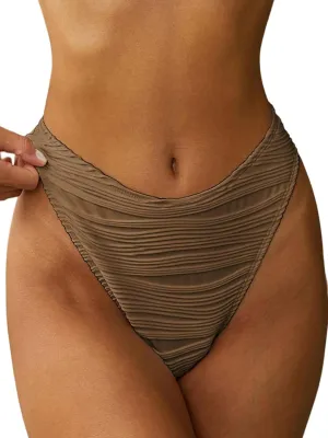 ZAFUL Women Cheeky Bikini Bottoms Wave Swimsuit Swim Briefs Bathing Basic Suit Bottom