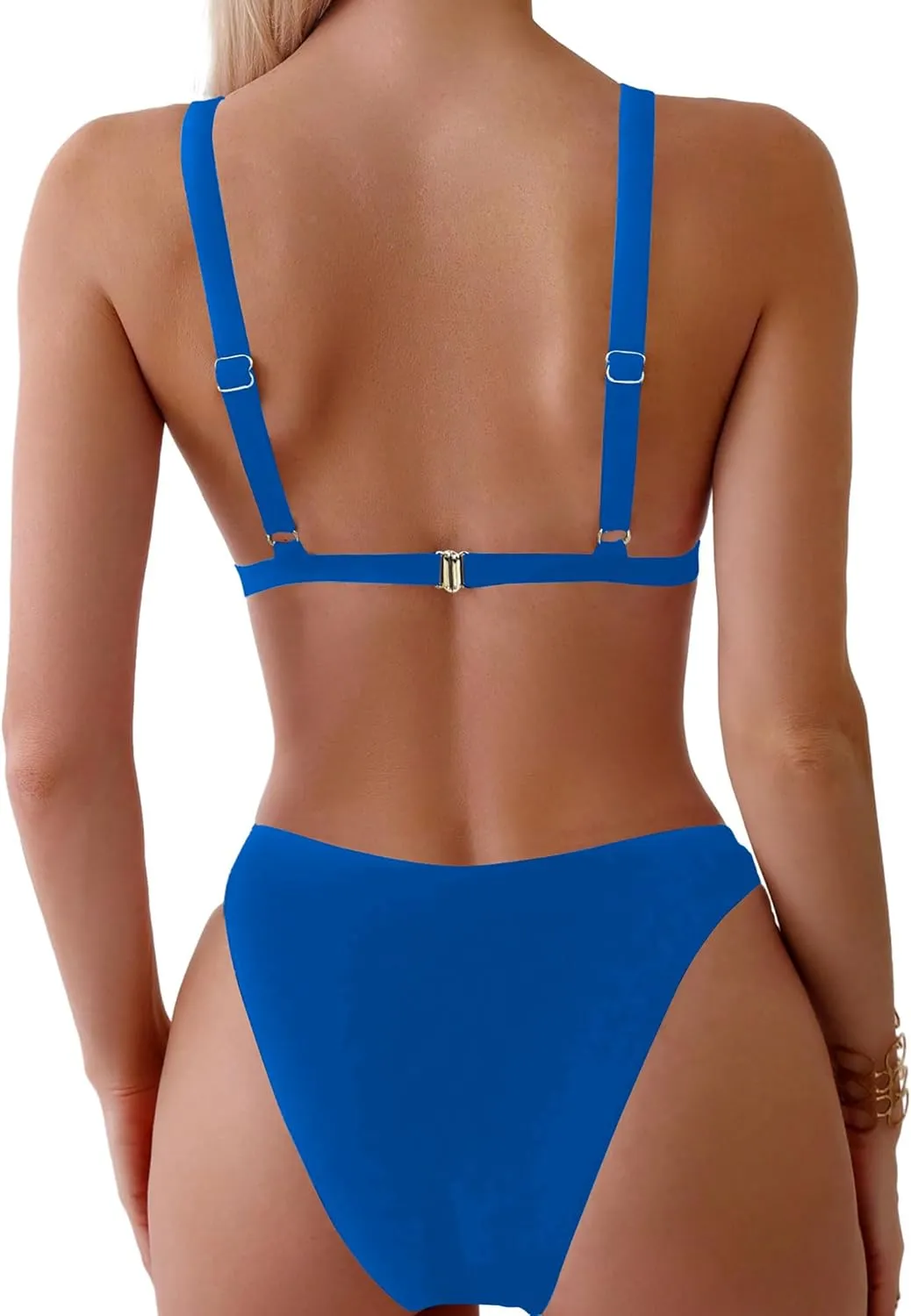 ZAFUL Women's 2 Piece Floral Print Swimsuit Triangle String High Cut Bikini Sets Bathing Suit