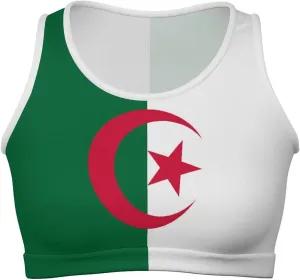 Zakqeik Womens Algeria Flag Tank Tops Workout Cropped Slim Fit Summer Camisole Sleeveless Tops