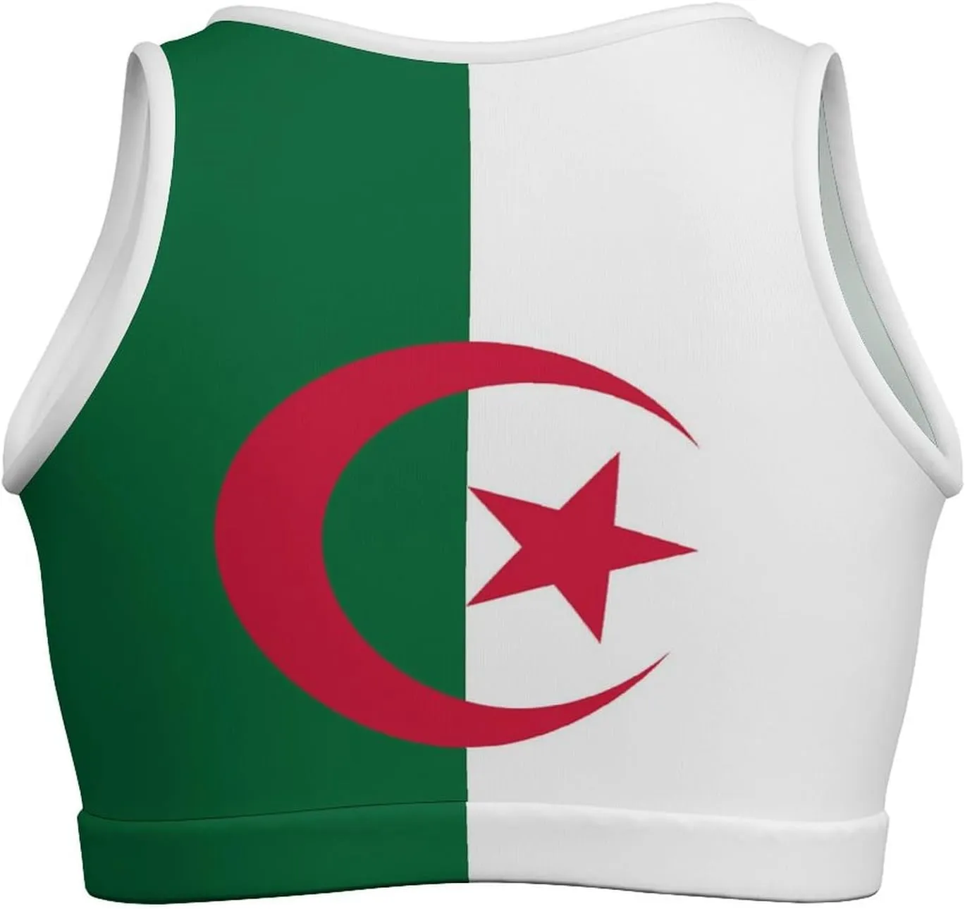 Zakqeik Womens Algeria Flag Tank Tops Workout Cropped Slim Fit Summer Camisole Sleeveless Tops